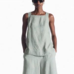 COS tie back linen top size 8